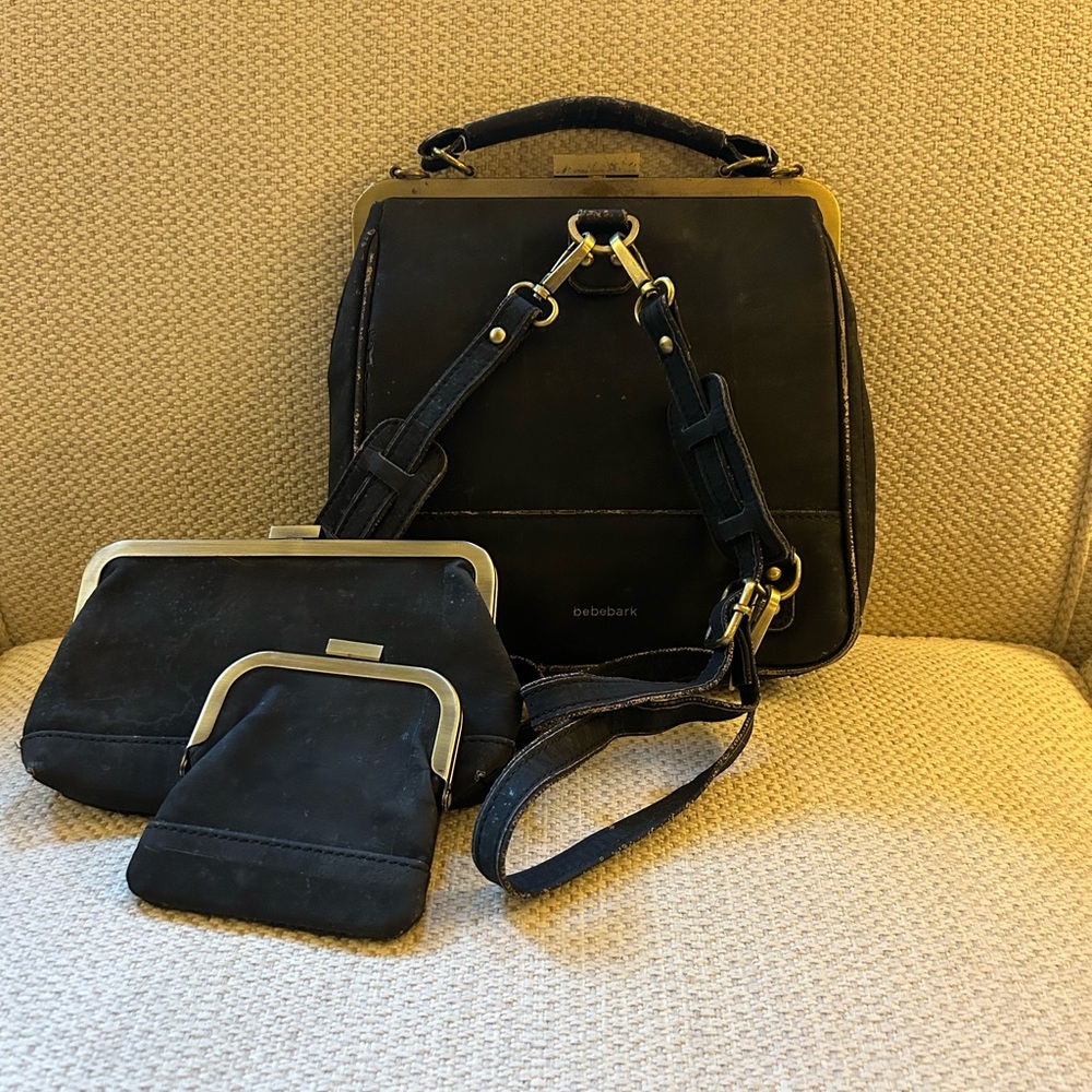 bebebark convertible bag, wallet and coin purse  by LaFlore Paris color Black